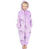 Glow Dark Onesie Rainbow Unicorn Pyjama Long Sleeve Hooded Nightwear