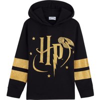 Harry Potter Boy's Hoodie With Gold Design Long Sleeve Sweatshirt Hooded Top in Black | Size: 11-12 Years