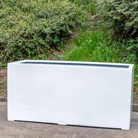Primrose Stone Composite White Trough Outdoor Garden Planter 60cm x 120cm | Size: 60 cm x 120 cm