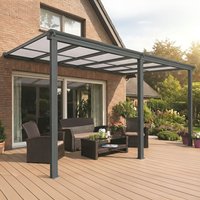 Primrose Living Anthracite Veranda Garden Canopy 14ft x 10ft in Dark Grey