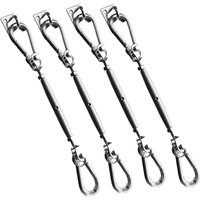 Primrose Silver Stainless Steel Square/Rectangle Shade Sail Fixing Kit 4 Corner in Metallic Silver