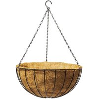 Primrose Wire Hanging Basket Plant Pot Planter with Coco Liner 30cm in Black