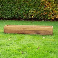 Wooden Trough Redwood Low Outdoor Flower Bed Planter 102cm