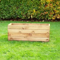 Primrose Wooden Trough Redwood Outdoor Flower Pot Garden Planter 78cm in Brown