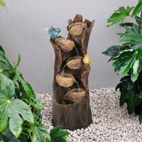 Primrose Birds Nest Family Tree Tiered Cascade Outdoor Garden Water Feature in Natural