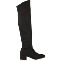 XY London Women's 'June' Round Toe Knee High Boots With Block Heel in Jet Black | Size: 5