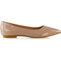 XY London Women's 'Cordelia' Slip on Pointed Toe Flat Ballerina Pump Shoes in Nude | Size: 5