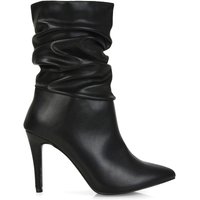 Velma Ruched Pointed Toe Stiletto High Heeled Ankle Boots
