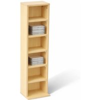 Oypla 6 Tier Wooden CD DVD Shelf Storage Rack in Natural
