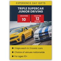 Activity Superstore Triple Supercar Drive for Juniors Gift Experience