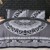 Printed Reversible Polycotton Paisley Mandala Duvet Cover Pillowcases Single
