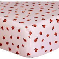 Ladybird Themed Cotton Fitted Crib Sheet 1 Pack