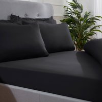 Super Soft Microfibre Plain Dye Warm Cosy Bed Linen 32cm Fitted Sheet King Fitted