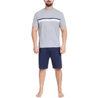 Polycotton Stripe Tee & Short Leg Bottom Pyjama Set