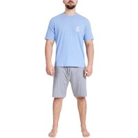 Relaxed Fit Pocket Tee & Shorts PJ Set Breathable & Comfortable