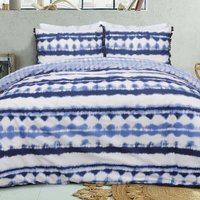 Printed Reversible Polycotton Tiedye Tassel Trim Duvet Cover Pillowcases King