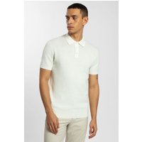 & Waffle Textured Knitted Polo Shirt