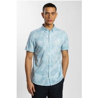 & Floral & Leaf Print Short Sleeve Shirt