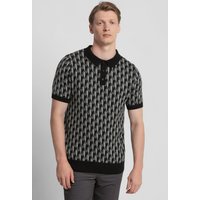 & Geometric Jacquard Short Sleeve Polo Shirt