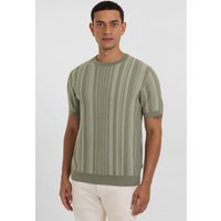 & Moorgate Stripe Textured Sweater T Shirt