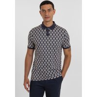 Steel & Jelly Men's Cudham - Geometric Print Polo Shirt in Navy | Size: Small