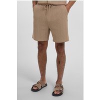 Steel & Jelly Men's Charlton - Stripe Jacquard Waffle Shorts in Stone | Size: Large