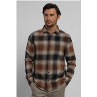 & Audlem Shadow Check Brushed Cotton Long Sleeve Shirt