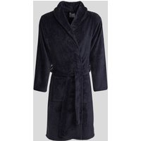 Steel & Jelly Men's Kensal - Herringbone Texture Supersoft Fleece Dressing Gown in Navy | Size: XL