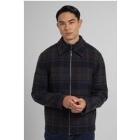 & Malham Check Wool Blend Harrington Jacket