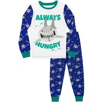 Harry Bear Boy's Always Hungry Shark Snuggle Fit Cosy Pyjamas in Blue | Size: 9-10 Years