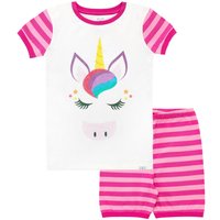 Harry Bear Girl's Unicorn Face Cosy Snuggle Fit Pyjamas in Pink | Size: 12-13 Years