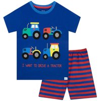 Stripey Short Sleeve Tractor Pyjamas