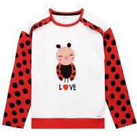 Harry Bear Girl's Ladybird Polka Dot Sweatshirt in Red | Size: 6-7 Years