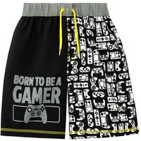 Harry Bear Boy's Born To Be A Gamer Gaming Swim Shorts in Black | Size: 8-9 Years
