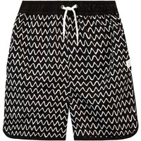 Make Waves Zig Zag Pattern Swim Shorts Waist Pockets
