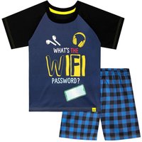 Harry Bear Boy's Whats The Wifi Password Pyjamas in Blue | Size: 8-9 Years