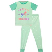 Harry Bear Girl's Embrace Inner Unicorn Pyjamas in Green | Size: 11-12 Years