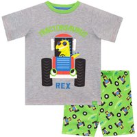 Harry Bear Boy's Tractorsaurus Short Pyjamas in Green | Size: 4-5 Years