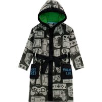 Harry Bear Boy's Long Sleeve Gaming Dressing Gown in Grey | Size: 6-7 Years