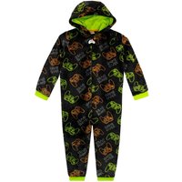 Harry Bear Boy's Long Sleeve Hooded Game Over Onesie in Black | Size: 7-8 Years