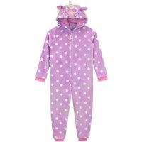 Harry Bear Girl's Unicorn Onesie Fleece All In One in Purple | Size: 8-9 Years