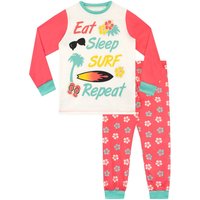 Harry Bear Girl's Surf Pyjamas in Pink | Size: 11-12 Years