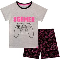 Harry Bear Girl's Gamer Short Pyjamas in Pink | Size: 8-9 Years