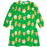 Harry Bear Girl's Christmas Gingerbread Dress in Green | Size: 4-5 Years