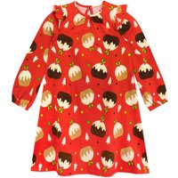 Harry Bear Girl's Kids Christmas Dress in Red | Size: 4-5 Years