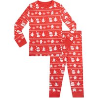 Harry Bear Kids Christmas Pyjamas in Red | Size: 5-6 Years
