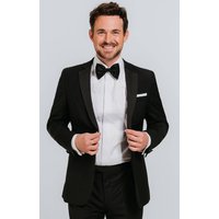 Dobell Men's Black 100% Wool Notch Lapel Tuxedo Jacket | Size: 38R