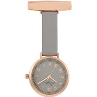 Annie Apple Women's Meraki Rose Gold/Grey Leather Nurses Fob Watch in Grey