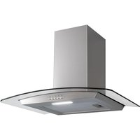 SIA 60cm Stainless Steel Curved Glass Chimney Cooker Hood Extractor Fan - CGH60SS in Silver