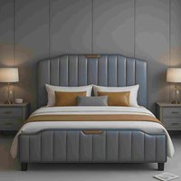 Retro PU Leather Upholstered Bed Frame Double Bed Frame